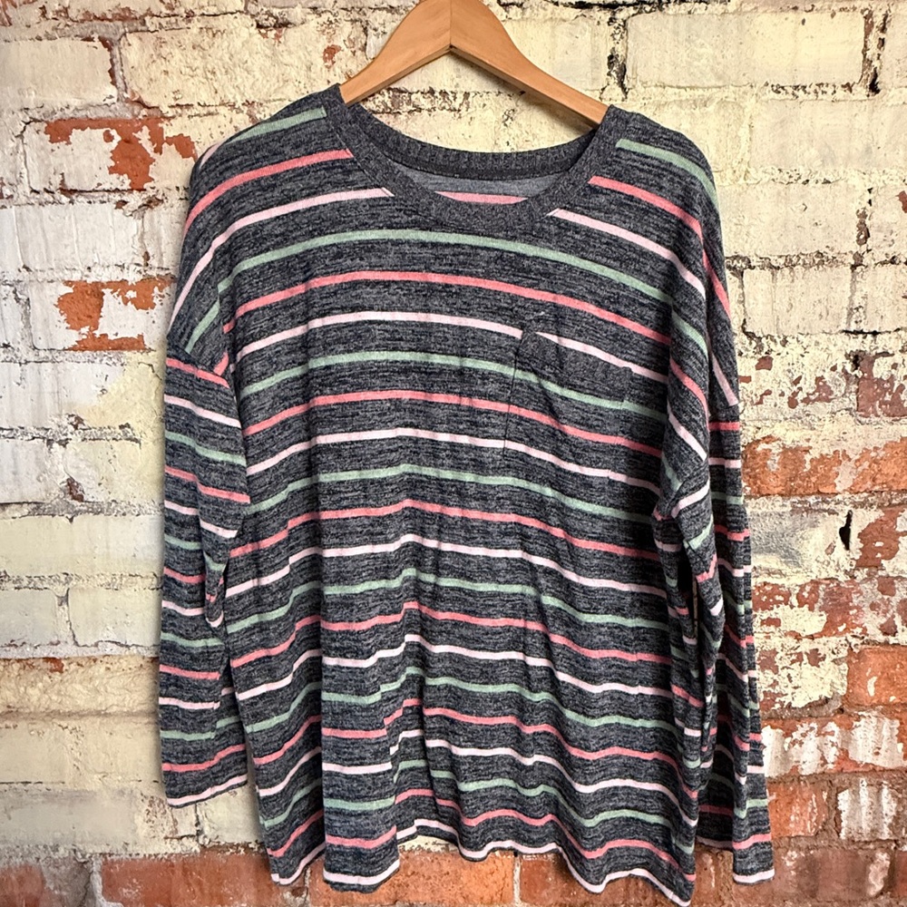 Torrid Multicolor Striped Long Sleeve Shirt